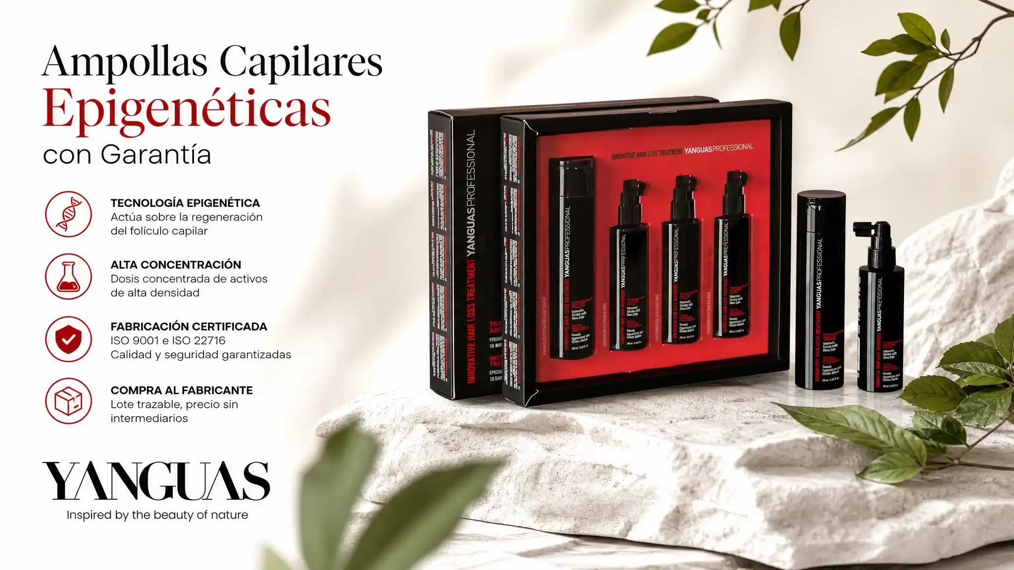 Las ampollas capilares anticaída con epigenética se compran directamente al fabricante. Sin intermediarios, con fórmula certificada y trazabilidad de lote.