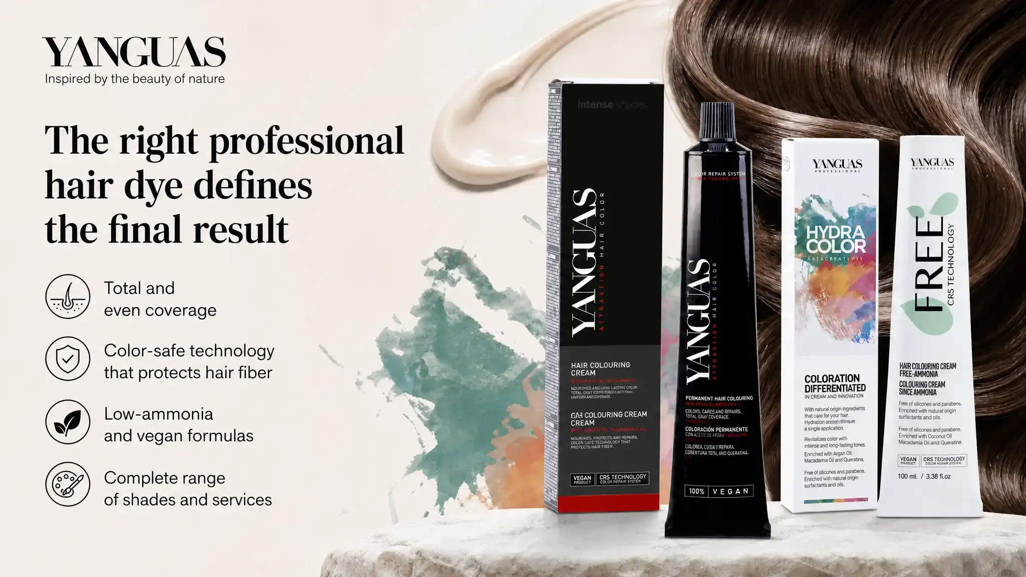 Professional hair color delivers results through full coverage, fiber protection, and a wide range of manufacturer-direct shades.