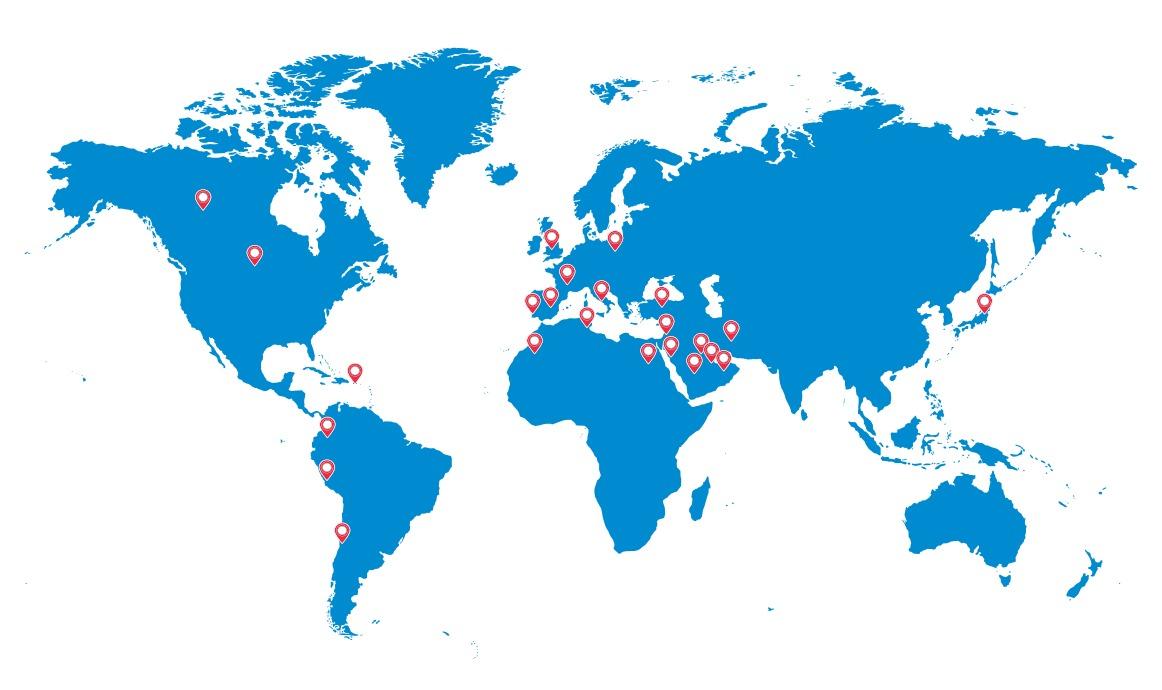 International presence map